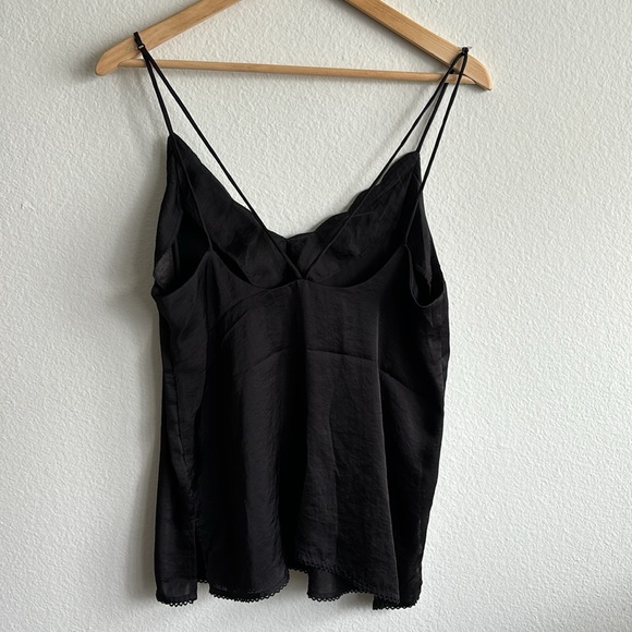 Free People Intimately Black Scallop Neckline Tank Top Adjustable Size M - Picture 6 of 8